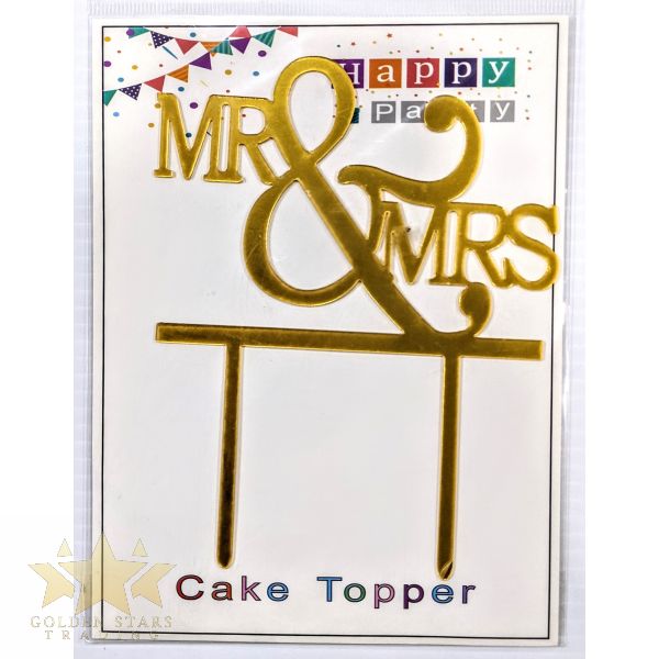 cake toppers mr and mrs Golden Stars Trading