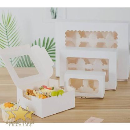 White Cupcake Boxes with Window and Insert - Image 3