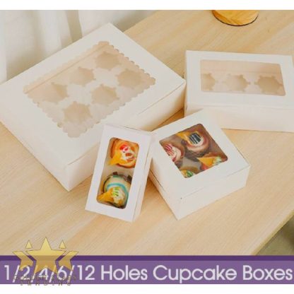 White Cupcake Boxes with Window and Insert - Image 5