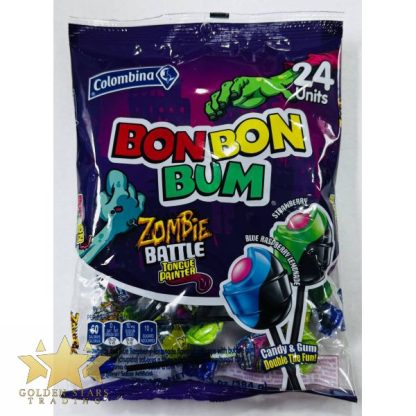 Colombina BonBonBum Zombie Battle Tongue Painter Lollipops (24ct)